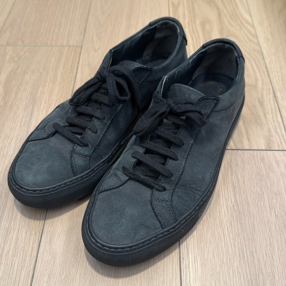 Common projects navy suede sneakers